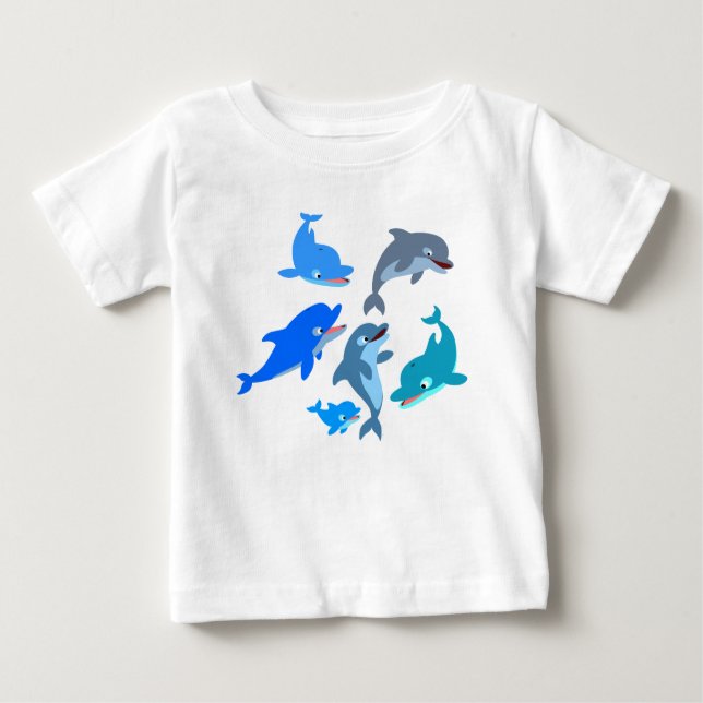 Camiseta De Bebé Cute Personalizado Dolphin Pod Ruffle Vestido (Anverso)