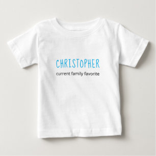 Camiseta De Bebé Cute Personalizado Familia Actual Favorito Niño Az