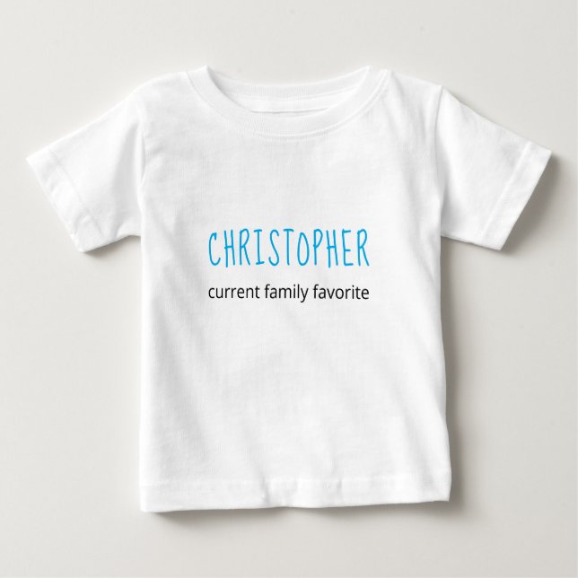 Camiseta De Bebé Cute Personalizado Familia Actual Favorito Niño Az (Anverso)