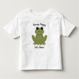 Camiseta De Bebé Cute Personalized Frog Always Hoppy Kids Name