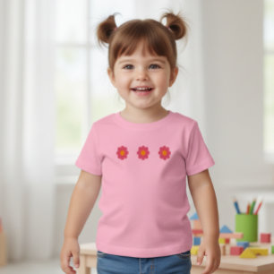 Camiseta De Bebé cute pink daisies baby tshirt