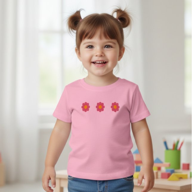 Camiseta De Bebé cute pink daisies baby tshirt (Subido por el creador)