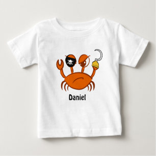 Camiseta De Bebé Cute Pirate Crab Personalizado Regalos De Fiesta D