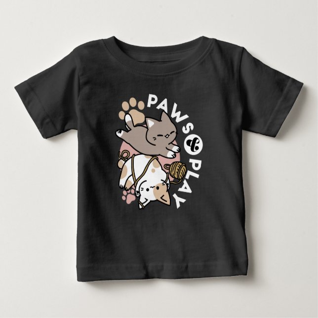 Camiseta De Bebé Cute Playful Cats Design – Fun Paws and Play Art (Anverso)
