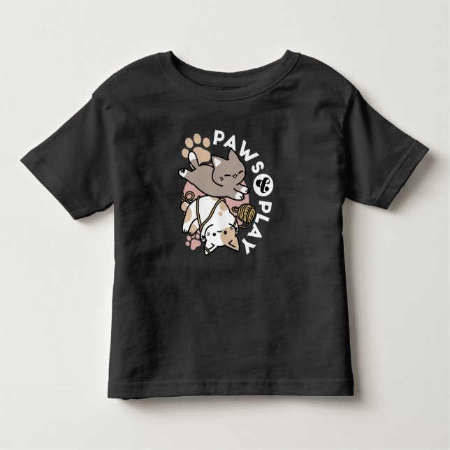 Camiseta De Bebé Cute Playful Cats Design – Fun Paws and Play Art (Anverso)