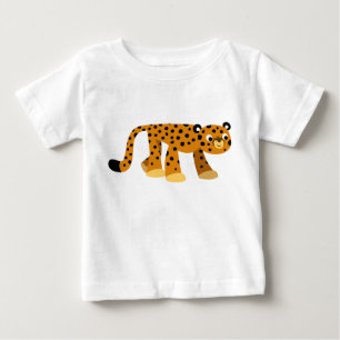 Camiseta De Bebé Cute Prowling Cartoon Cheetah Baby T-Shirt se trad