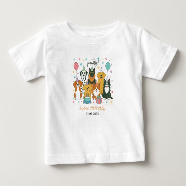 Camiseta De Bebé Cute Puppy Dogs Boy 5th Birthday Party (Anverso)