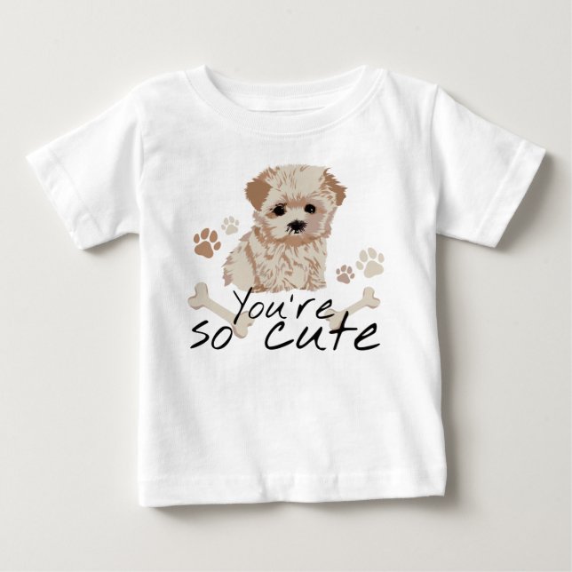 Camiseta De Bebé Cute puppy. Perrito cute (Anverso)