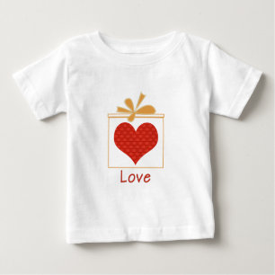 Camiseta De Bebé Cute Red Heart Gold Box LOVE