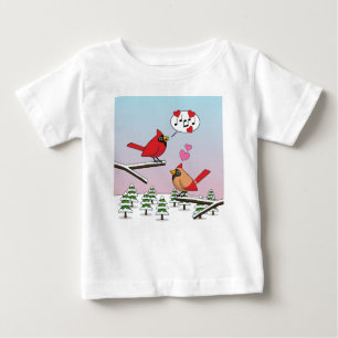 Camiseta De Bebé Cute Red Northern Cardinals aman el paisaje invern