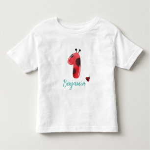 Camiseta De Bebé Cute red Polka dot Ladybug Primer nombre de fiesta