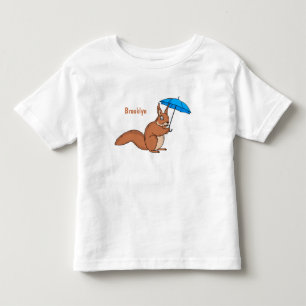 Camiseta De Bebé Cute red squirrel with umbrella cartoon