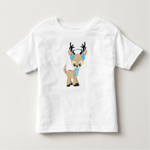 Camiseta De Bebé Cute Reindeer, Little Reindeer, Blue Scarf