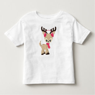 Camiseta De Bebé Cute Reindeer, Little Reindeer, Red Scarf