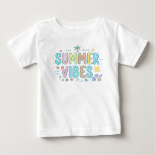 Camiseta De Bebé Cute Retro Verano Vibes Groovy Playa Baby T-Shirt
