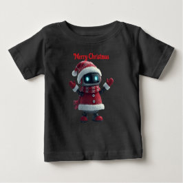 Camiseta De Bebé cute robot Christmas holiday tech T-Shirt