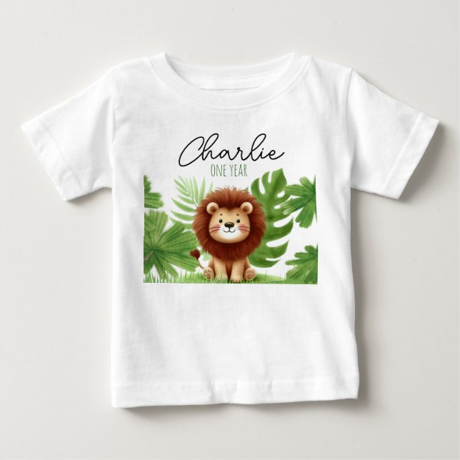 Camiseta De Bebé Cute Safari Lion Birthday (Anverso)