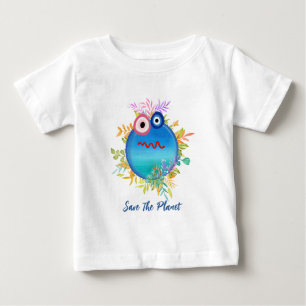 Camiseta De Bebé Cute Salve El Planeta Bebé Camiseta