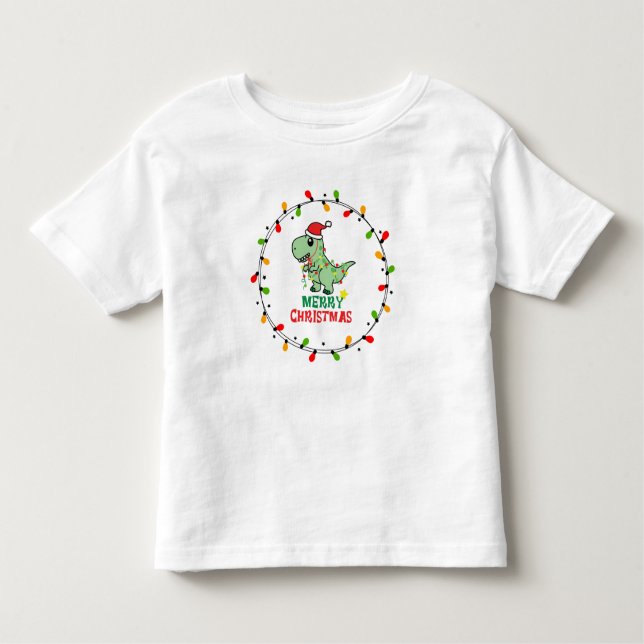 Camiseta De Bebé Cute Santa Dino Merry Christmas (Anverso)