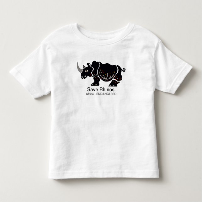 Camiseta De Bebé Cute Save RHINOS - África - Ladrillo animal - Vida (Anverso)