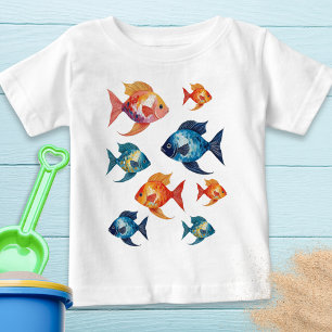 Camiseta De Bebé Cute Sea Life Ocean Fish