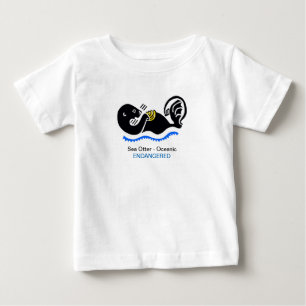 Camiseta De Bebé Cute-Sea OTTER - Dibujo animal en peligro de extin