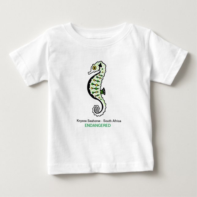 Camiseta De Bebé Cute SEAHORSE - Peligro de extinción - Vida silves (Anverso)