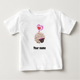 Camiseta De Bebé Cute Sheep Baby T-Shirt – Add Name
