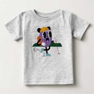 Camiseta De Bebé “Cute Skiing Adventure – Fun Winter Cartoon Charac