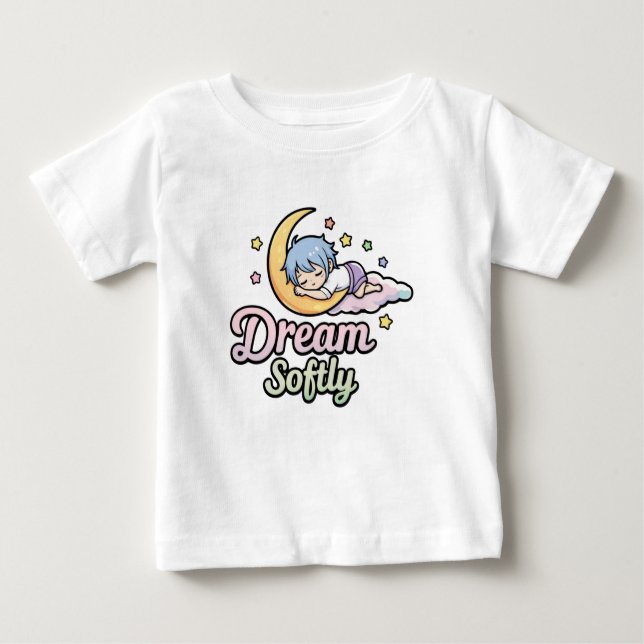 Camiseta De Bebé Cute Sleepy Moon Illustration with Quote (Anverso)