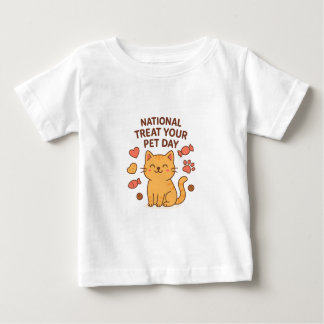 Camiseta De Bebé Cute Smiling Cat Shirt | National Treat  Pet Day