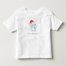 Cute Snowman Toddler T-Shirt – Winter Holiday Kids