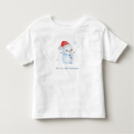 Camiseta De Bebé Cute Snowman Toddler T-Shirt – Winter Holiday Kids