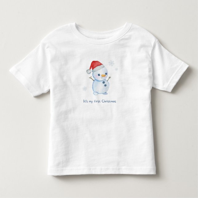 Camiseta De Bebé Cute Snowman Toddler T-Shirt – Winter Holiday Kids (Anverso)