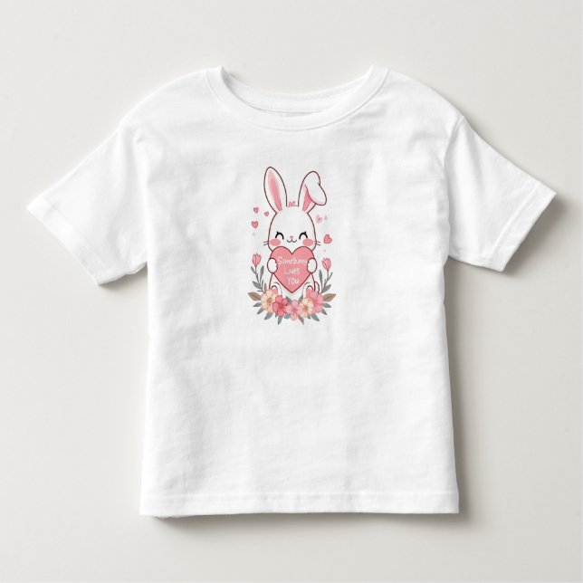 Camiseta De Bebé Cute "Somebunny te ama" Pun (Anverso)