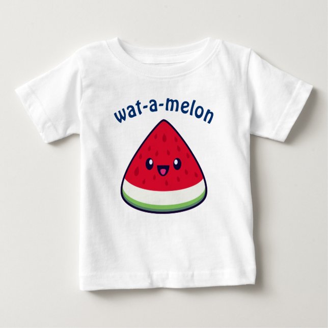 Camiseta De Bebé Cute Sonriente sandía Kawaii (Anverso)