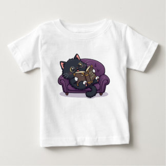 Camiseta De Bebé Cute Spooky Black Cat y Spellbook Storytime