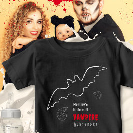 Camiseta De Bebé Cute Spooky Milk Vampire Bat Baby Halloween