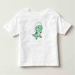 Camiseta De Bebé Cute T-Rex Jumping Rope for Kids