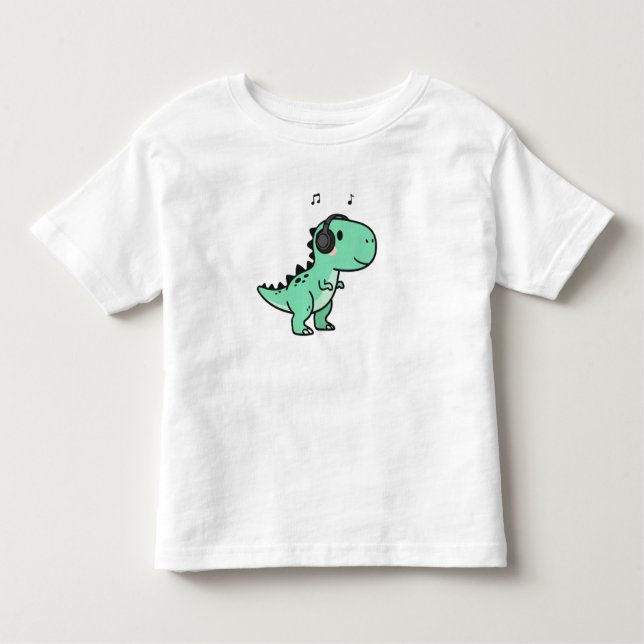 Camiseta De Bebé Cute T-Rex Playing Music for Kids🎵 (Anverso)