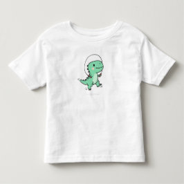 Camiseta De Bebé Cute T-Rex saltando la cuerda para niños