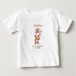 Camiseta De Bebé Cute Teddy Bear 1st Birthday | Sweet Bear 