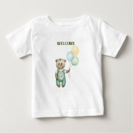 Camiseta De Bebé cute teddy bear green background