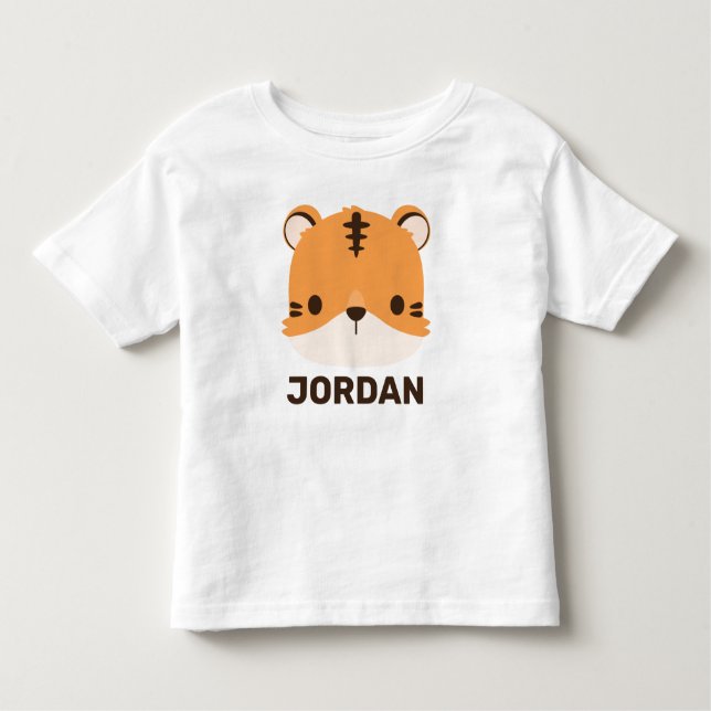 Camiseta De Bebé Cute Tiger with Personalized Name (Anverso)