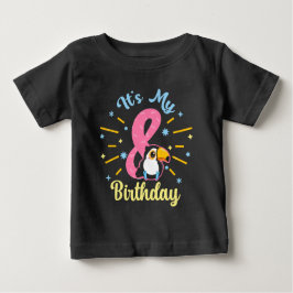 Camiseta De Bebé Cute Toucan 8 cumpleaños Chica de 8 años