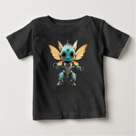 Camiseta De Bebé Cute Turquoise Dancing Robot Pixie