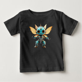 Camiseta De Bebé Cute Turquoise Dancing Robot Pixie se traduce como