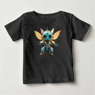 Camiseta De Bebé Cute Turquoise Dancing Robot Pixie se traduce como