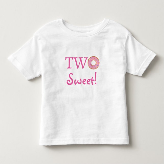 Camiseta De Bebé Cute Two Sweet Cumpleaños número 2 Donut Rosa (Anverso)