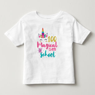 Camiseta De Bebé Cute Unicorn 100 Días Mágicos De Escuela